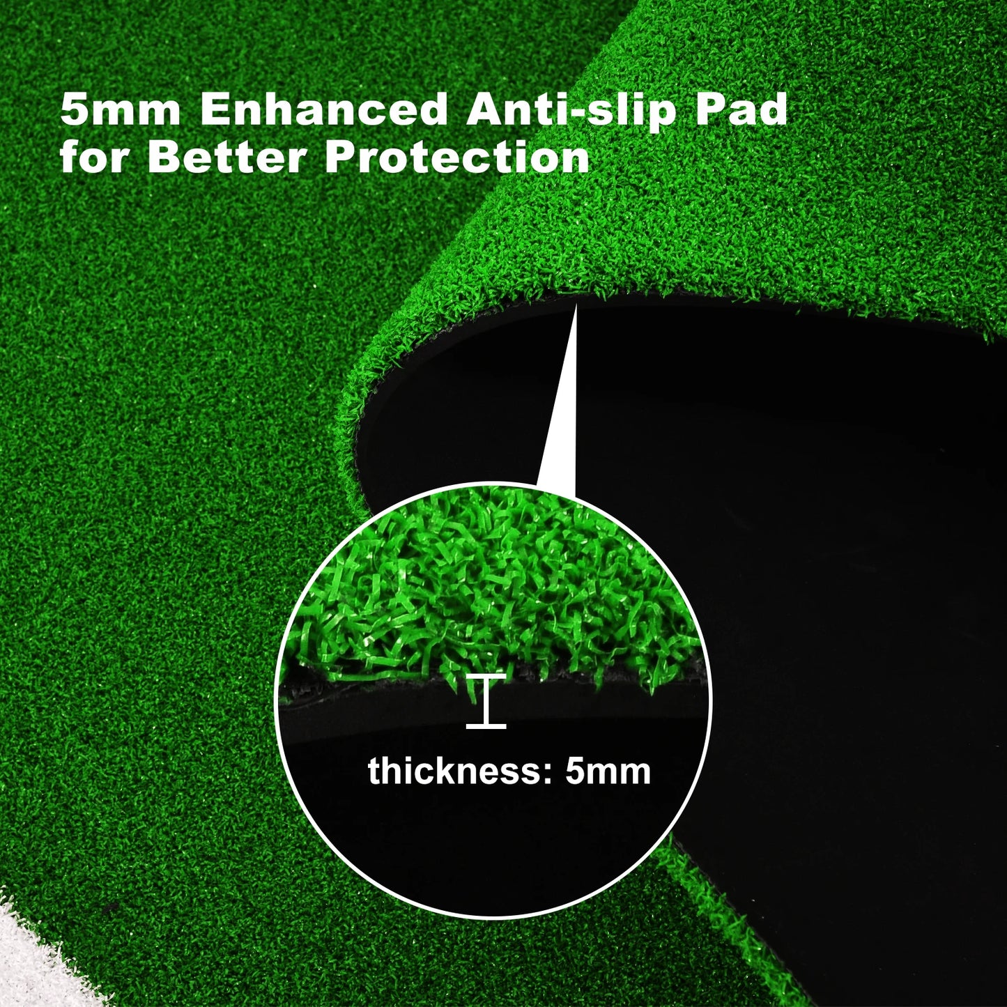 Baseball Hitting Mat With Antislip Rubber Backing For Batters Box