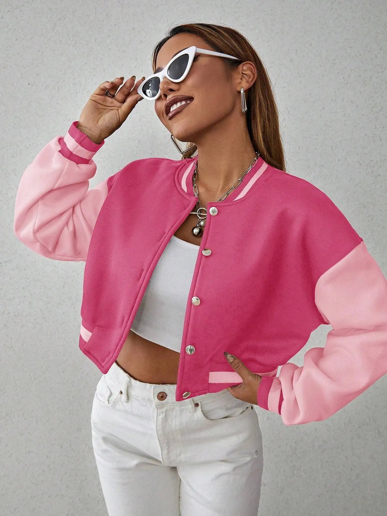 Dropped Shoulder Short Jacket Collegiate Style Unlined Regular Fit