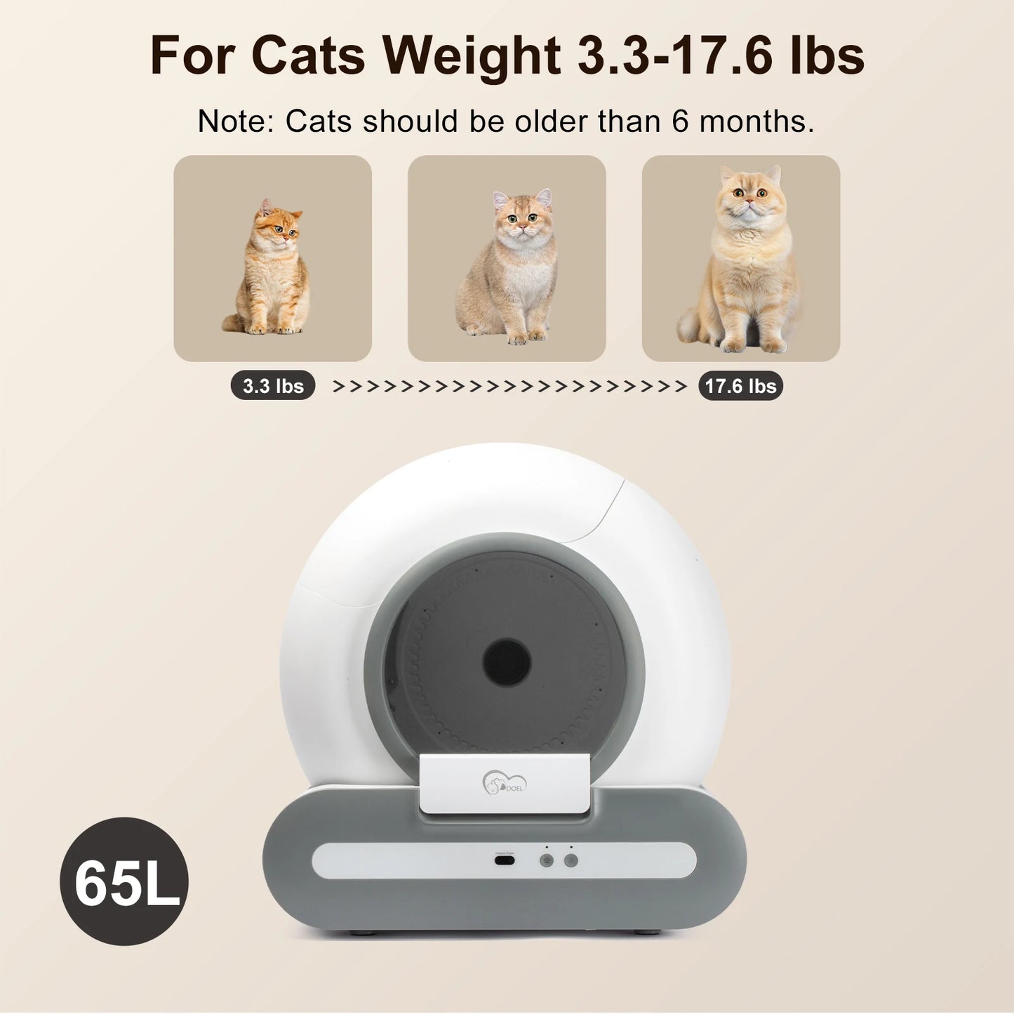 DOEL Self Cleaning Cat Litter Box With Smart App Control