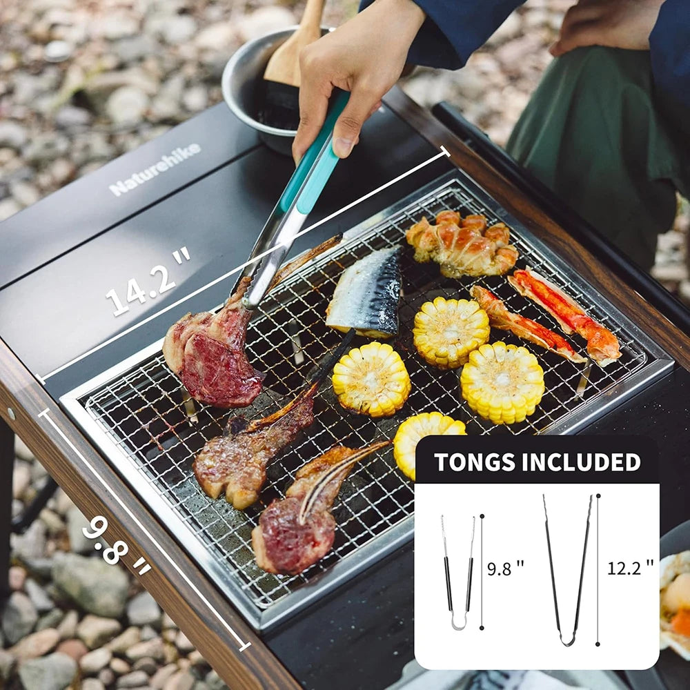 Naturehike Charcoal Grill For IGT Table Portable Folding BBQ Tongs