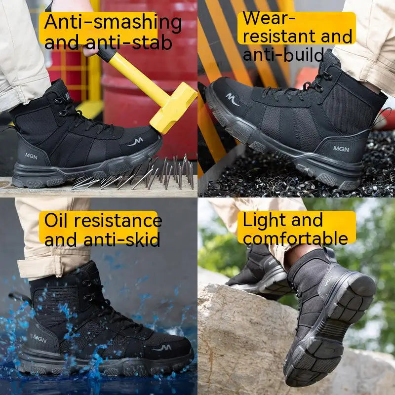 Men's Steel Toe Safety Boots Slip Resistant Lace Up