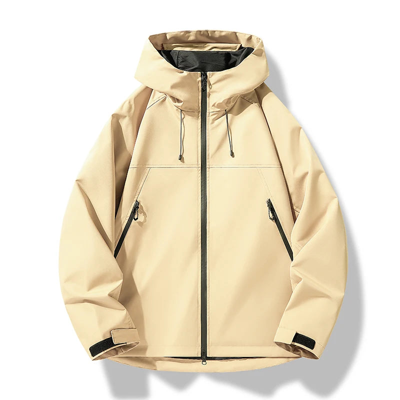 Autumn and Winter Mens Outdoor Sports Trenchcoat Windproof Waterproof Snow Mountain Ski Jacket Simple Solid Color Couple Jacket