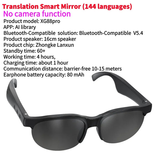 ALLOYSEED Wireless WiFi Camera Smart Glasses With Audio