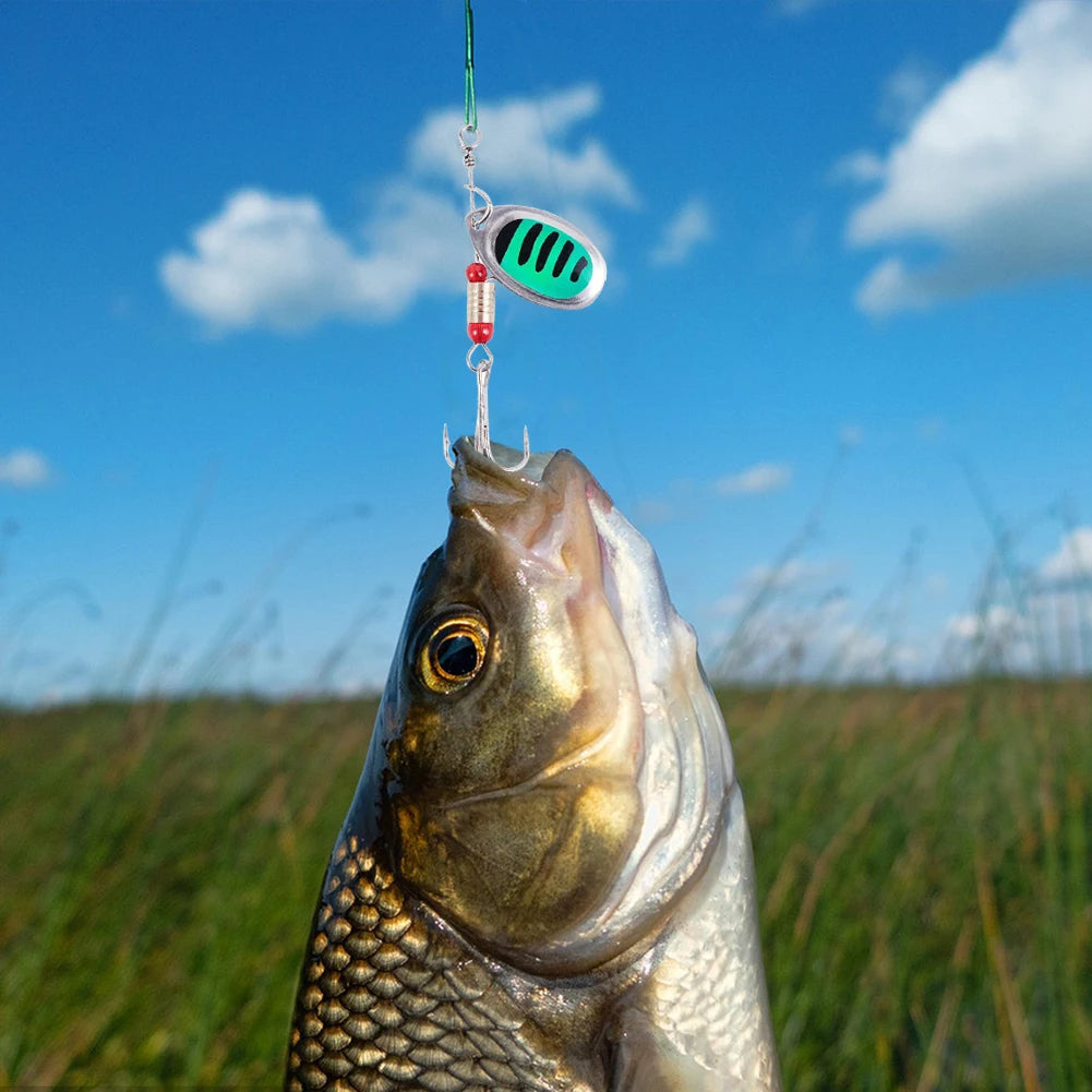 JOCESTYLE 30pcs Metal Spoon Spinner Lures With Treble Hook