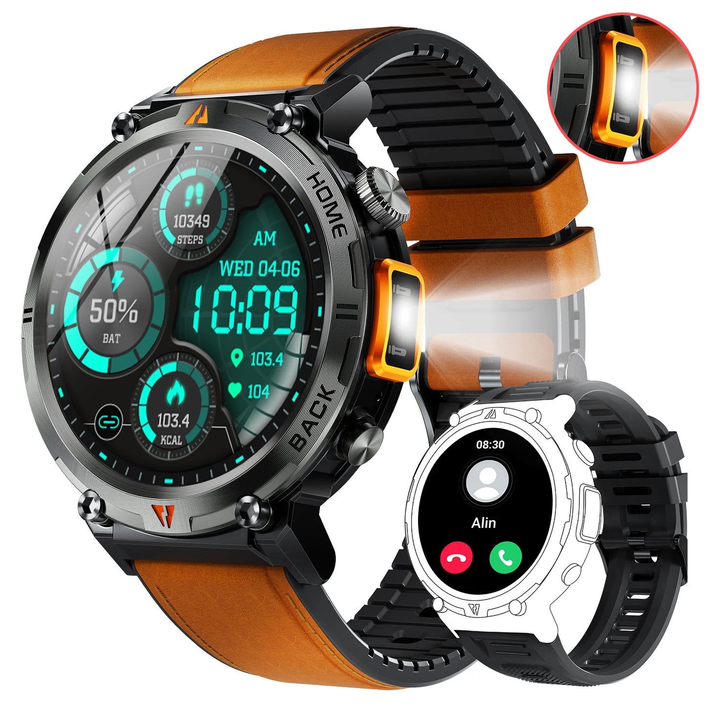 EIGIIS KE3 Bluetooth Call Smartwatch For Men With Health Monitor